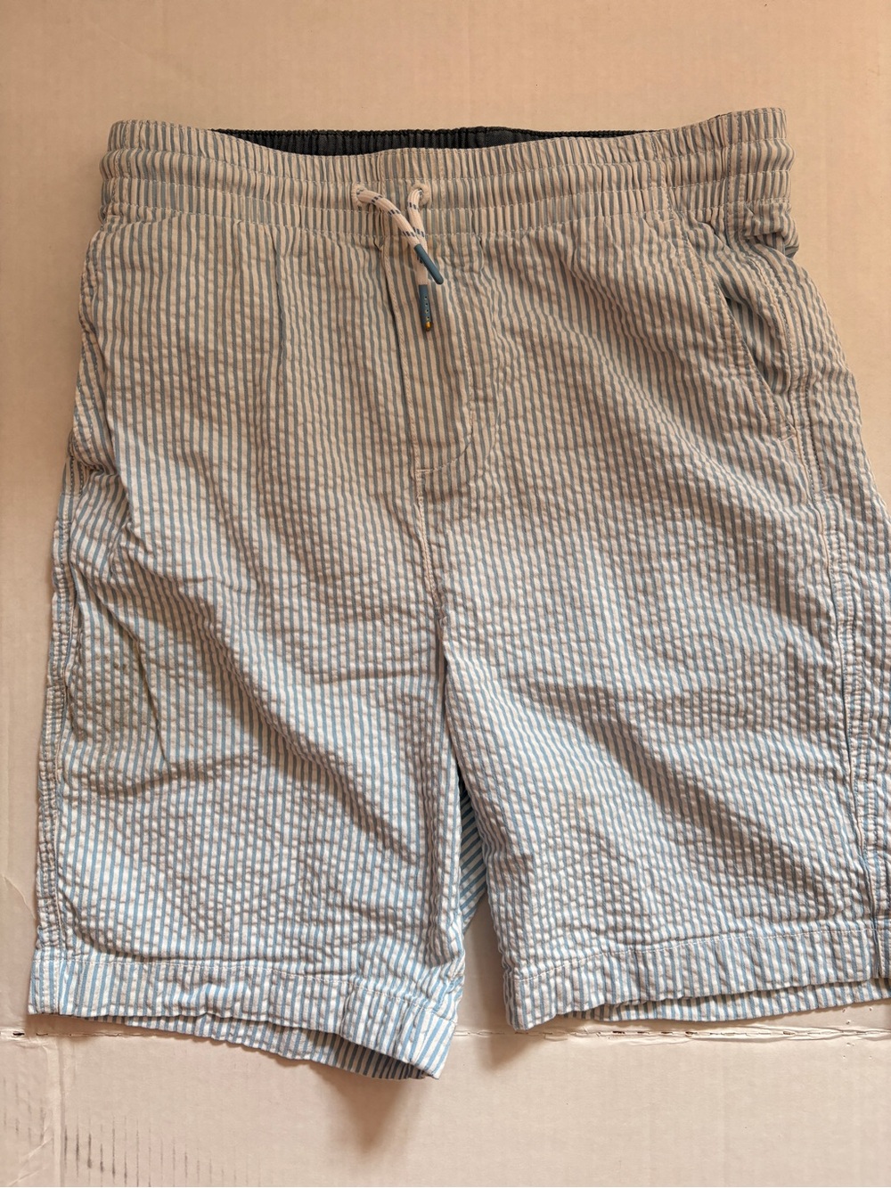 Vineyard Vines Boy’s Blue and White Seersucker shorts